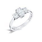 Load image into Gallery viewer, Three Stone Oval And Round Brilliant Diamond Trilogy Ring