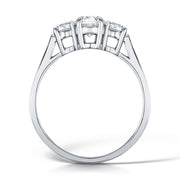 Three Stone Oval And Round Brilliant Diamond Trilogy Ring