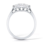 Three Stone Princess Cut Diamond Trilogy Ring