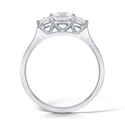 Three Stone Princess Cut Diamond Trilogy Ring