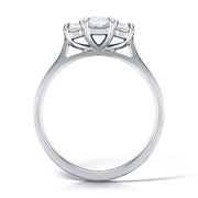 Three Stone Emerald Cut Diamond Trilogy Ring