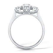 Three Stone Oval And Round Brilliant Cut Diamond Trilogy Ring