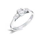Load image into Gallery viewer, Three Stone Oval And Pear Cut Diamond Trilogy Ring
