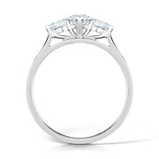Three Stone Marquise And Pear Shape Diamond Trilogy Ring