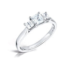 Load image into Gallery viewer, Three Stone Princess Cut Diamond Trilogy Ring
