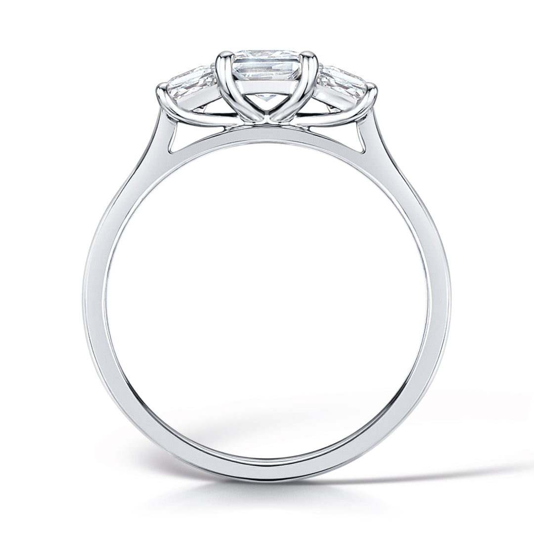 Three Stone Princess Cut Diamond Trilogy Ring