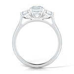 Load image into Gallery viewer, Three Stone Cushion And Round Brilliant Cut Diamond Trilogy Ring