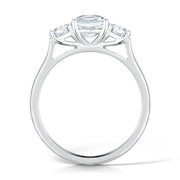 Three Stone Cushion And Round Brilliant Cut Diamond Trilogy Ring