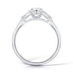 Load image into Gallery viewer, Three Stone Round Brilliant And Baguette Diamond Trilogy Ring