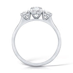 Load image into Gallery viewer, Three Stone Oval And Round Brilliant Cut Diamond Trilogy Ring
