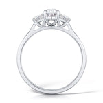 Load image into Gallery viewer, Three Stone Oval And Princess Cut Diamond Ring
