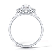 Three Stone Oval And Princess Cut Diamond Ring
