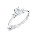 Load image into Gallery viewer, Three Stone Oval And Princess Cut Diamond Ring