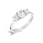 Load image into Gallery viewer, Three Stone Oval And Round Brilliant Diamond Ring