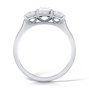 Three Stone Emerald Cut Diamond Ring