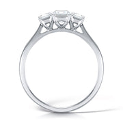 Three Stone Emerald Cut Diamond Ring