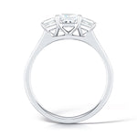 Load image into Gallery viewer, Three Stone Princess Cut Diamond Ring With Channel Set Diamond Shoulders
