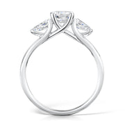 Three Stone Round Brilliant And Pear Shape Diamond Ring