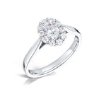 Load image into Gallery viewer, Oval Cut Diamond Ring In A Micro Set Halo Design
