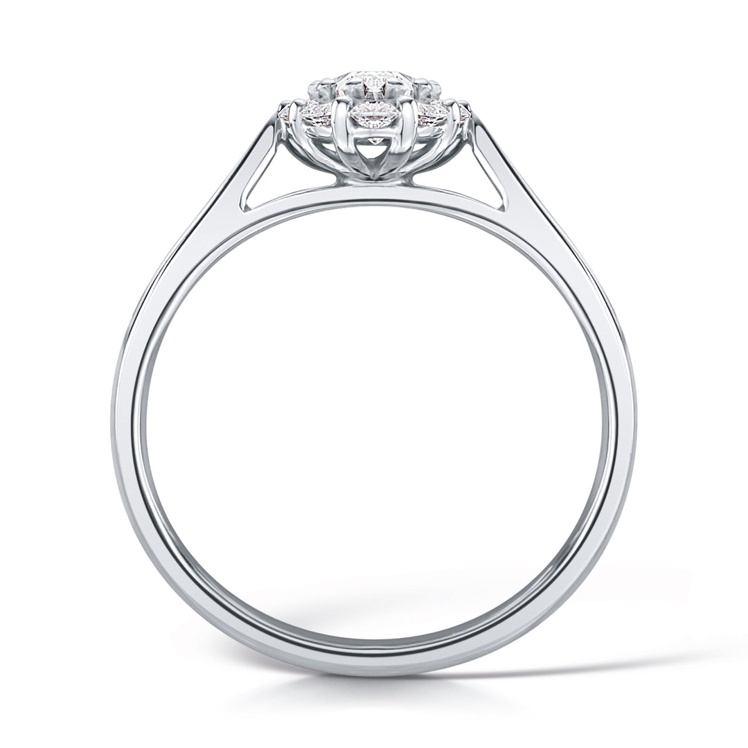 Oval Cut Diamond Ring In A Micro Set Halo Design