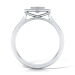 Load image into Gallery viewer, Princess Cut Diamond Ring In A Grain Set Halo Design