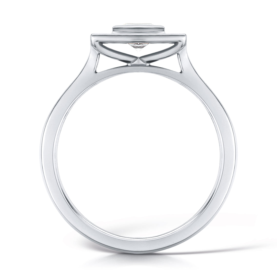 Princess Cut Diamond Ring In A Grain Set Halo Design