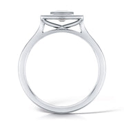 Princess Cut Diamond Ring In A Grain Set Halo Design