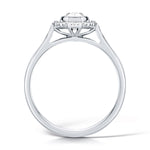 Load image into Gallery viewer, Oval Cut Diamond Ring In A Rubover Grainset Halo Design