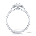 Load image into Gallery viewer, Oval Cut Diamond Ring In A Rubover Grainset Halo Design
