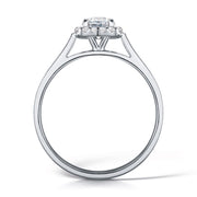 Round Brilliant Cut Diamond Ring In A Cushion Shaped Micro Set Halo Ring
