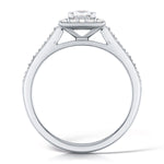 Load image into Gallery viewer, Princess Cut Diamond Ring In A Grain Set Halo Design

