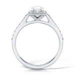 Load image into Gallery viewer, Emerald Cut Diamond Ring In A Grain Set Halo Design
