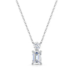 Load image into Gallery viewer, Emerald Cut Diamond Pendant with small Round Diamond