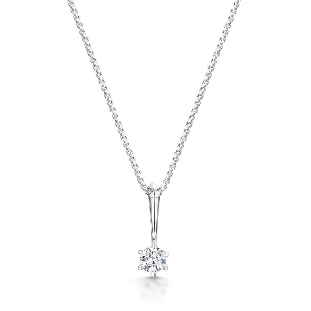 Six Claw Round Diamond Pendant