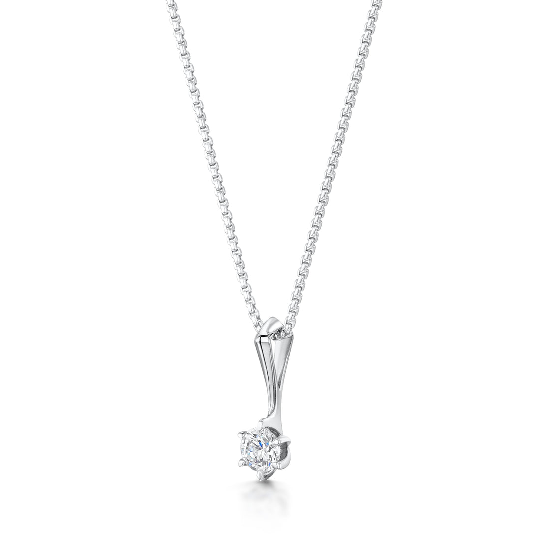 Six Claw Round Diamond Pendant