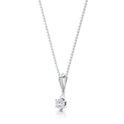 Six Claw Round Diamond Pendant