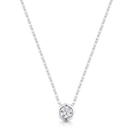 Load image into Gallery viewer, Round Brilliant Rubover Set Diamond Pendant High Set