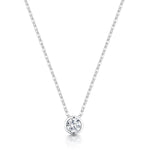 Load image into Gallery viewer, Round Brilliant Rubover Pendant Low Set
