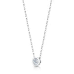 Load image into Gallery viewer, Round Brilliant Rubover Pendant Low Set
