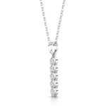 Load image into Gallery viewer, Five Stone Round Diamond Drop Pendant
