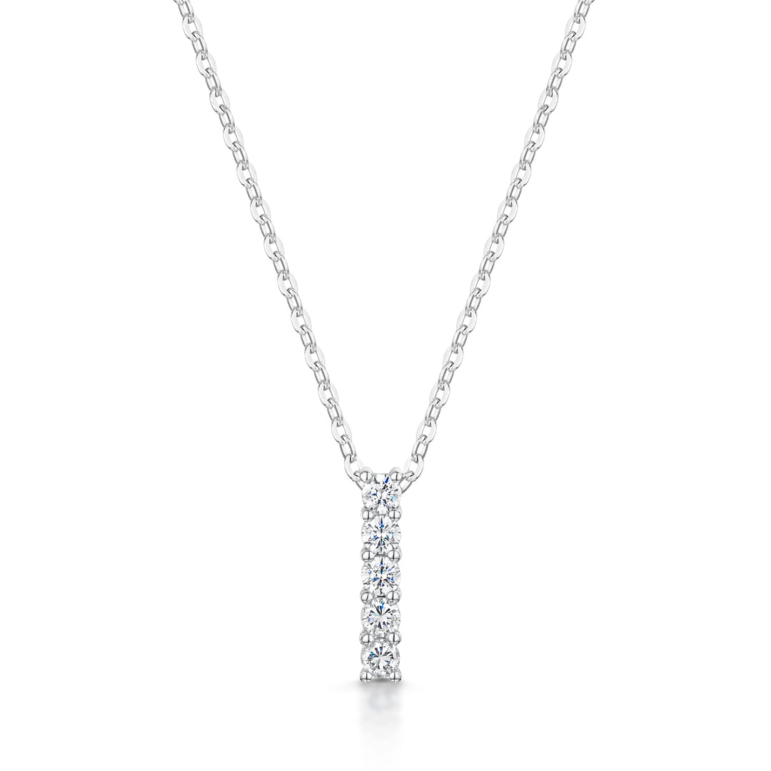 Round Five Stone Diamond Drop Pendant