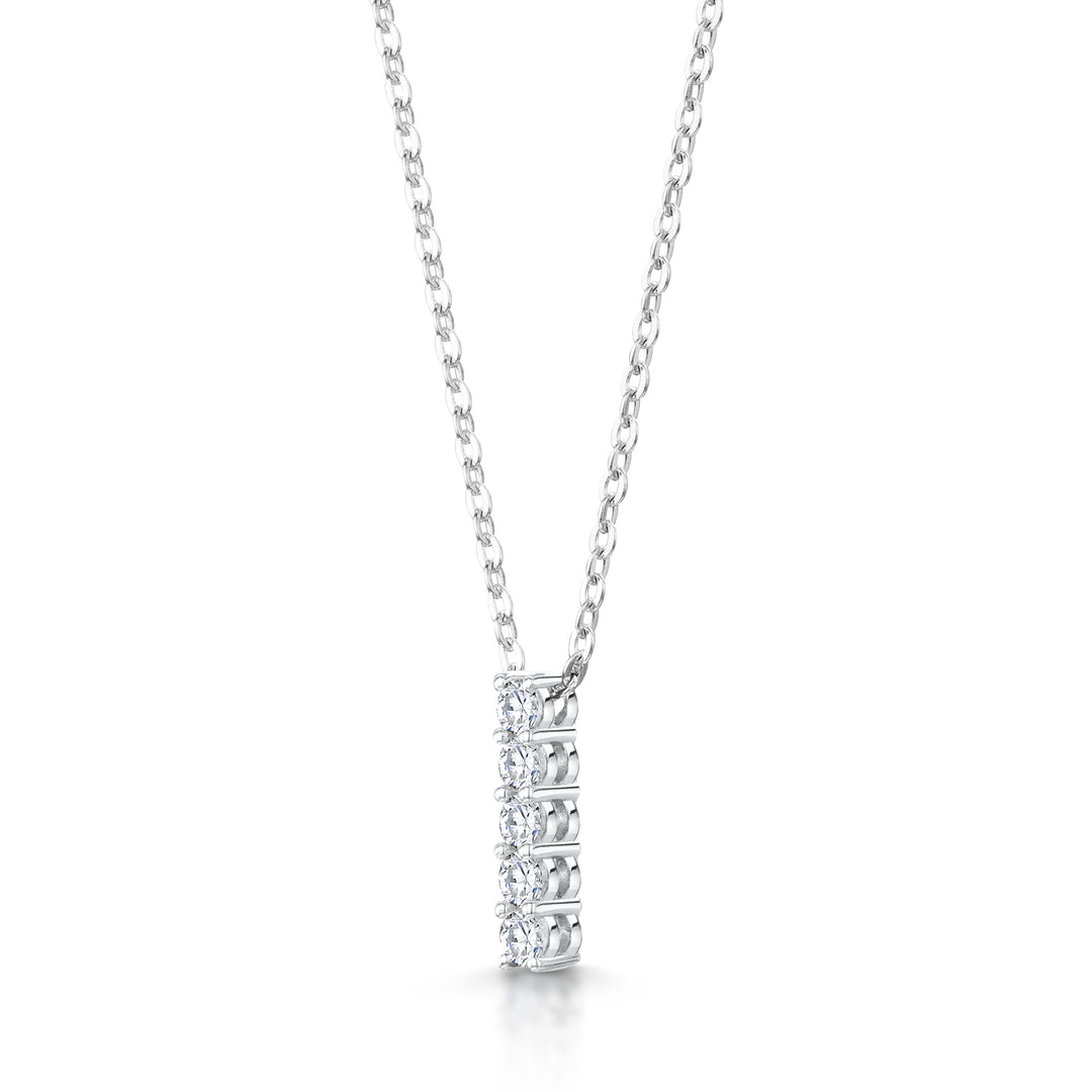 Round Five Stone Diamond Drop Pendant