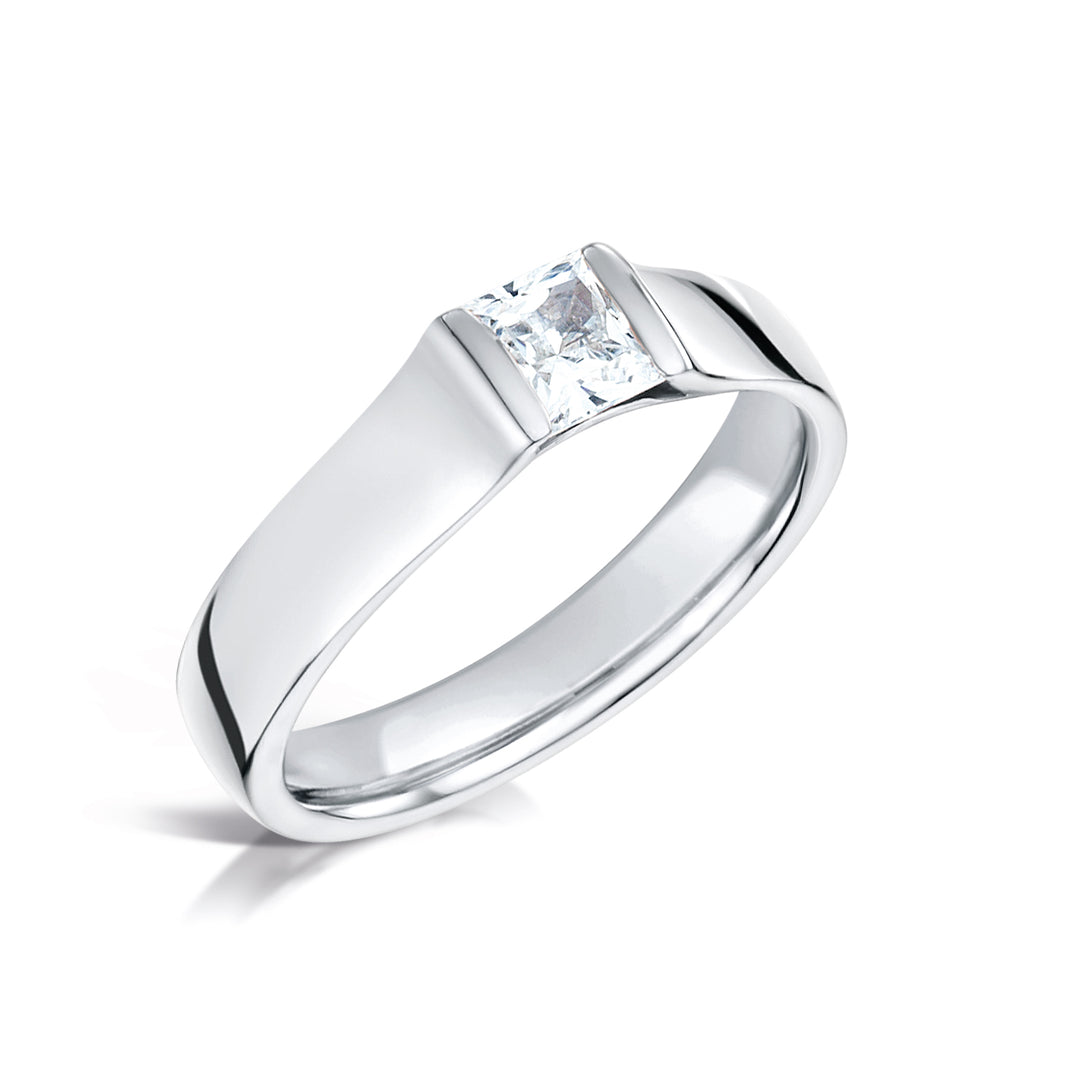 Princess Cut Tension Set Diamond Ring