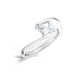 Load image into Gallery viewer, Princess Cut Tension Set Diamond Ring
