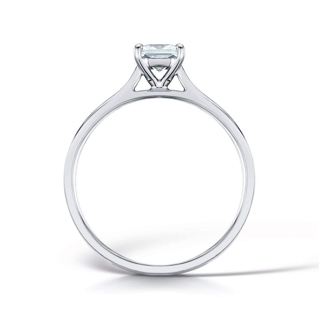 Princess Cut 4 Claw Solitaire Diamond Ring