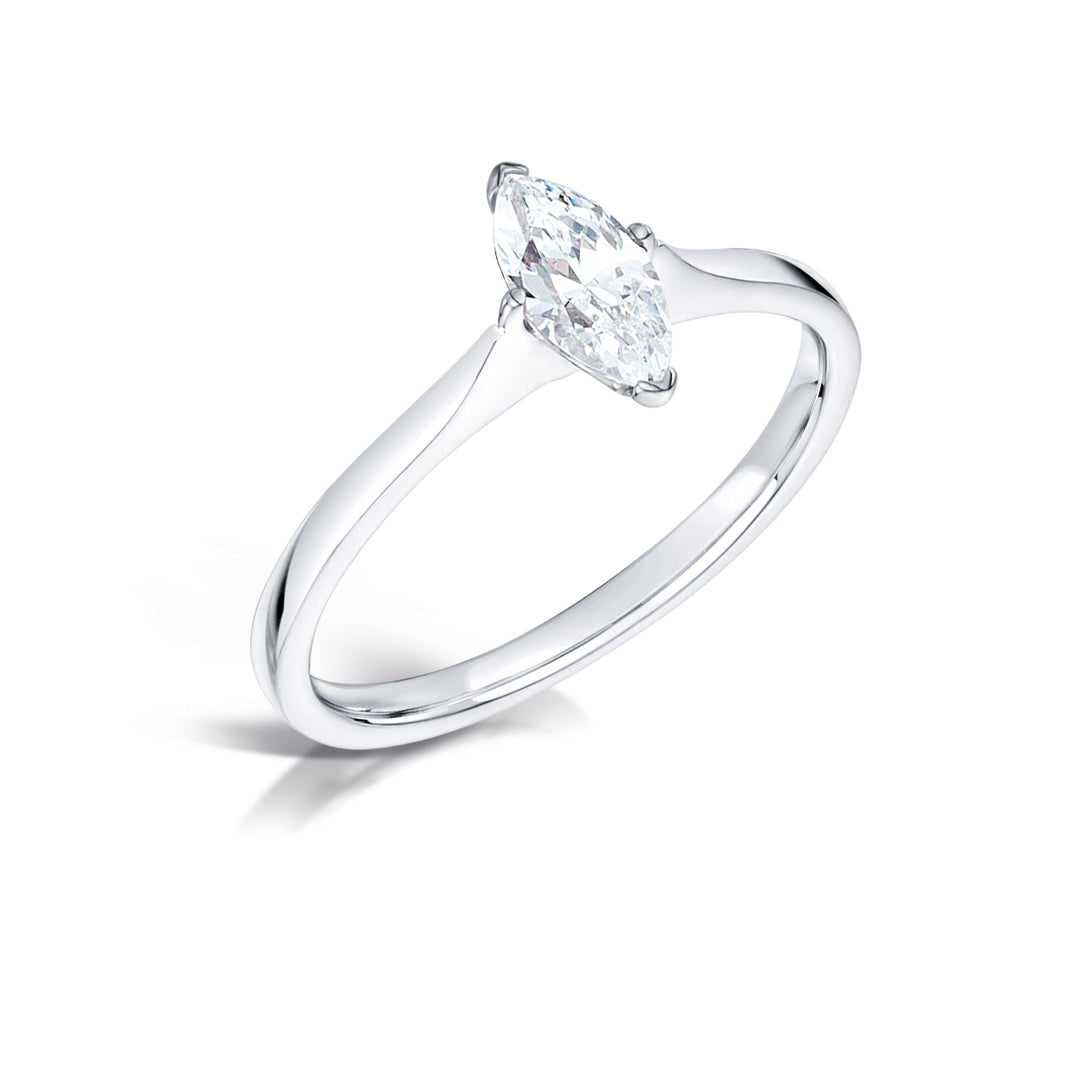 Marquise Cut 4 Claw Solitaire Diamond Ring