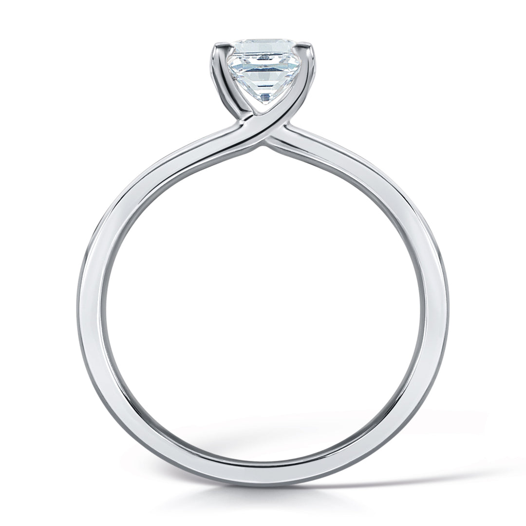 Princess Cut 4 Claw Solitaire Diamond Ring