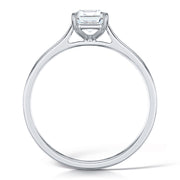 Emerald Cut 4 Claw Solitaire Diamond Ring
