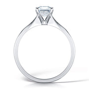 Emerald Cut 4 Claw Solitaire Diamond Ring