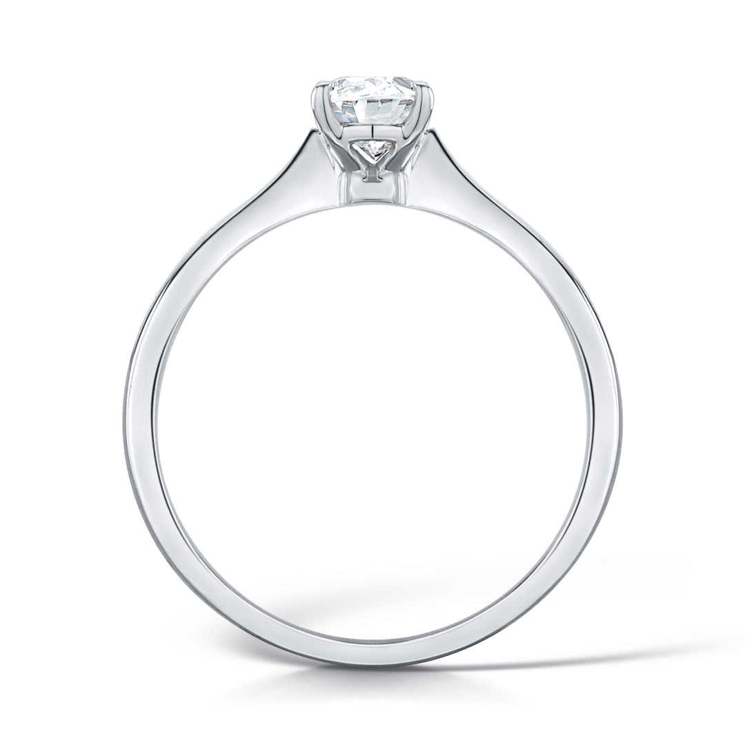 Oval Cut 4 Claw Solitaire Diamond Ring